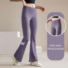 aloll lycra fabric solid Colour women yoga pants high waist sports gym wear leggings elastic fitness lady outdoor sports trousers 2024 newZL4H