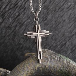 Pendant Necklaces Vintage Catholic Multi-Layered Cross Necklace Men Women Christian Prayer Amulets Jewellery Accessories