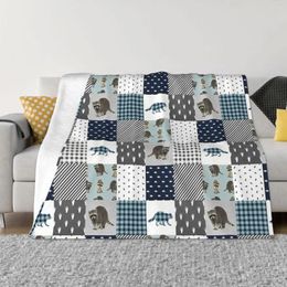 Blankets Raccoon Blanket Flannel Spring Autumn Animal Checkerboard Warm Throws For Winter Bedding