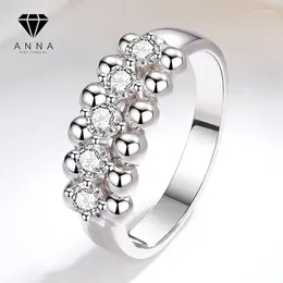 Cluster Rings D Colour Moissanite With GRA Certificate Ring For Women 925 Sterling Silver Platinum Plated Wedding Engagement Band Fine