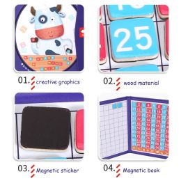 1-100 Montessori Magnetic Number Book Math Toy Count Board Games Arithmetic Learning Teaching Aid Early Educational Toy For Kids
