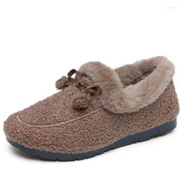 Casual Shoes Women Winter Slip On Female Snow Flat Rubber Basic Round Toe Sneakers