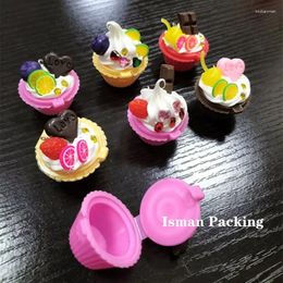 Storage Bottles Wholesale 50Pcs Mini Cute Chocolate Lip Scrub Case Empty Ice Cream Fruit Shape Cupcake Gloss Container Packaging 5g