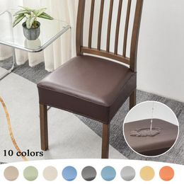 Chair Covers PU Leather Stretchable Protector Slipcover Waterproof Cushion Cover For Dining Room Kitchen Protectors Party