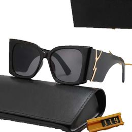 النظارات الشمسية السوداء المربعة مصممة للنساء نظارة شمسية كلاسيكية خمر UV400 Outdoor Oculos de Sol Ys Sun Glasses L with Box