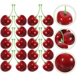 Party Decoration 20 Pcs Simulated Small Fruit Model Set Artificial Cherry Red Models Plastic Child Ornaments