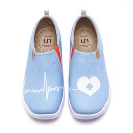Casual Shoes UIN Women's Lightweight Comfortable Slip Ons Cute Nursing Work Loafers Painted Stand By Me