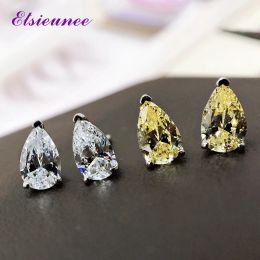 Device Esieunee 100% Sterling Sier Pear Cut Citrine High Carbon Diamond Gemstone Ear Stud Earrings Wedding Fine Jewellery Wholesale