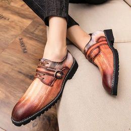 Casual Shoes Successful Mens Loafers Business Dress Wedding Banquet Suit Italy Designer Leather Faux Pointed Toe B329