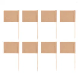 Wall Clocks 200 Pack Blank Toothpick Flags Kraft Paper Flag Picks Cheese Markers For Cupcake Food Fruit Party Decorations