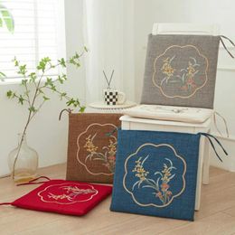 Chair Covers Cushion Chinese Embroidered Mahogany Exquisite Design Iljimae Linen Anti-Slip Pad Home Accessories