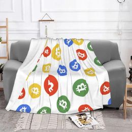 Blankets Colourful Money Blanket Flannel Spring/Autumn Cryptocurrency Portable Lightweight Throw For Bedding Travel Quilt