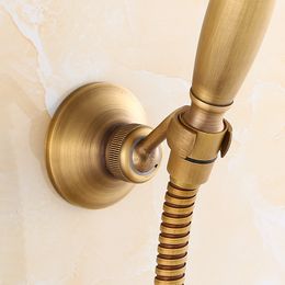 Retro Antique Brass Bathroom Hand Held Shower Head Holder Bracket Bathroom Hardware Accessory Wall Mounted Shower Hook