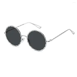 Sunglasses 2024 Trendy Big Round Women Brand Designer Fashion Black Cool Circle Sun Glasses Female Shades Wholesale