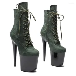 Dance Shoes 20CM/8inches Suede Upper Modern Sexy Nightclub Pole High Heel Platform Women's Ankle Boots 064