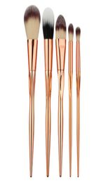 Beauty Tools 5pcs high quality makeup Eye brushes set Heartshaped rose gold plastic handle brush7198329