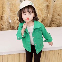 Jackets 2024 Girls Boys Denim Jacket Spring Autumn Trench Coats Baby Kids Fashion Casual Cotton Children Outfits Clothes