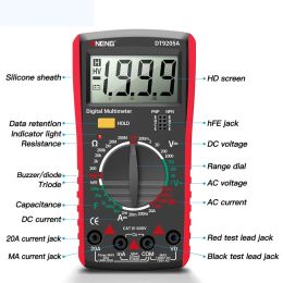 Newly Digital True RMS Professional Multimeter AC/DC Current Tester HFE Ohm Capacitor Voltage Metre Detector Tool DT9205A