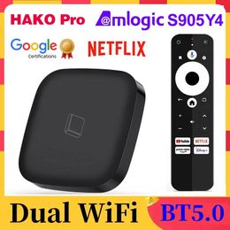 HAKO Pro TV Box Android 11 Amlogic S905Y4 Netflix Google Certified Androidtv 11.0 ATV Media Player AV1 4K 2.4G&5G Dual Wifi