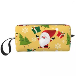 Cosmetic Bags Christmas Holiday Season Santa Portable Makeup Case For Travel Camping Outside Activity Toiletry Jewellery Bag