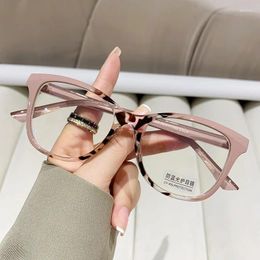 Sunglasses 2024 Retro Anti Blue Light Color Block Eyeglass Frame Female Gradient Flat Mirror Trendy Reading Glasses