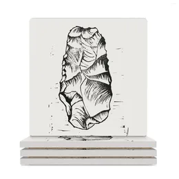 Table Mats Stone Tool Ceramic Coasters (Square) For Drinks Aesthetic Set Cute Coffee