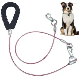 Dog Collars Walking Leash Tangles Free With Carabiner Clip 4.8ft Durable No Anti-Slip Handle