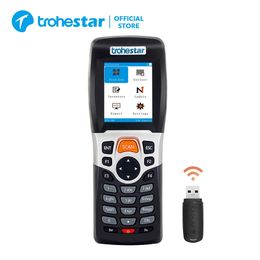 Trohestar Wireless Barcode Scanner 1D Bar Code Reader Portable Handheld Inventory Counter Data Collector PDA Scanners 240318