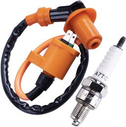 High Performance Racing Ignition Coil Electrode Spark Plug for Chinese 50cc 125cc 150cc Gy6 Moped Scooter ATV Go Kart