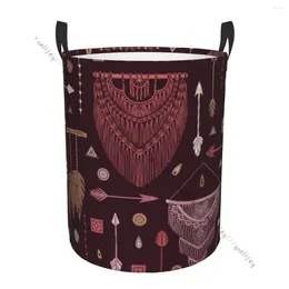 Laundry Bags Basket Storage Bag Waterproof Foldable Bohemian Background Dirty Clothes Sundries Hamper