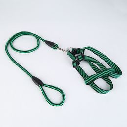 Factory spot round rope jacquard pet leash polypropylene round rope pet leash dog chest strap dog leash