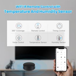 1~5PCS Tuya WiFi IR Remote Control Universal Infrared Controller Smart Home Control TV Air Conditioner Black Tuyasmart Smart