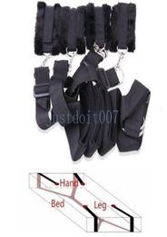 Bed Restraints Long Plush Handcuffs Positioning Bondage Temperament straps cuffs Y984787617