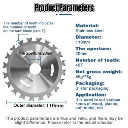 Alloy Circular Saw Blade Wood Cutting Disc Wheel Two Way Woodworking Saw Blades 4 Inches Multitool for Power Tool Angle Grinder