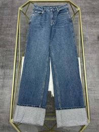 Women's Pants Heavy Iron Drill Denim Trousers! Custom Twill Cotton Fabric Casual Regular Version