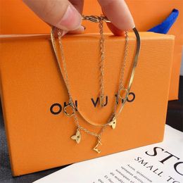 Cassette a catena oro Branding Designer Brand Charm Luxury Nuovo acciaio inossidabile No Fade Womens Jewelry