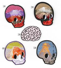 BP33 High Quality 3D military emboridered patches Brain tactical patches skull iron on army Badges2754724