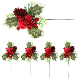 Decorative Flowers Christmas Pine Pick Artificial Tree For Flower Arrangements Wreaths And Holiday 5 Pieces