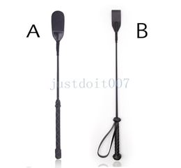Bondage Real Leather Horse Whip Riding Crop Straight Strict Flogger Restraint Cosplay AU6531878009