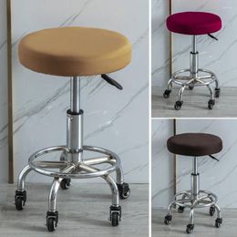 Chair Covers Round Elastic Bar Stool Solid Case Anti-Dirty Seat Cover Home Protector Barstool Stretch Slipcover