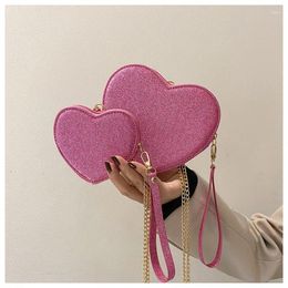 Evening Bags Heart Shape Waist Bag High Quality Pu Leather Pearl Chain Chest Luxury Women Summer Decoration Accessories Wallet Money