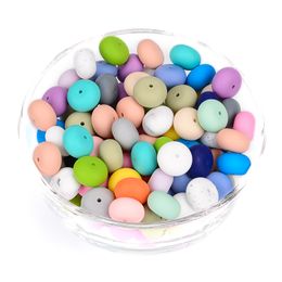 LOFCA 10pcs Abacus 19mm Silicone Teething Beads Beaded Necklace Silicone BPA Free Food Grade Chew Bead Baby Pacifier Chain