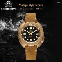 Wristwatches ADDIESDIVE Top Brand CUSN 8 Bronze Case Men Watch C3 Super Luminous Sapphire Crystal 20Bar Waterproof Automatic Mechanical