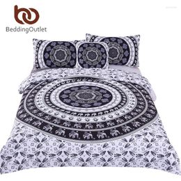 Bedding Sets BeddingOutlet Bohemia Set Vanitas Modern Bedclothes Home Black And White Printed Quilt Cover With Pioowcases 4Pcs