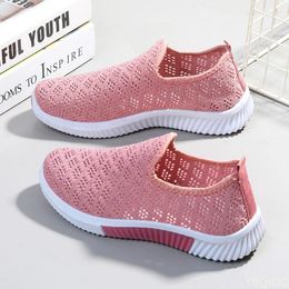 Casual Shoes 2024 Fashion Mesh Women Sports Breathable Flats Soft Sole Sneakers For