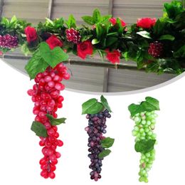 Decorative Flowers Artificial Fruit Grape Food Lifelike Simulated Simulation Skewers Fake Fruits Plant Grapes Home Office Desktop Decor