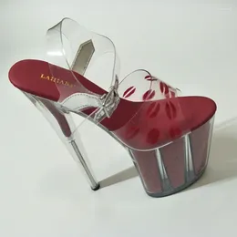 Dance Shoes LAIJIANJINXIA 20CM/10inches PVC Upper Fashion Sexy Exotic High Heel Platform Party Women Sandals Pole E011