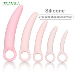 Toys Fxi New Silicone Crescent Anal Plug Female Butt Plug Dildo Anal Stimulation Gspot Masturbation Adult Sex Toys for Women Men Best quality