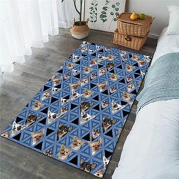 Carpets Funny Dog Area Rug Cute Chihuahua 3D All Over Printed Rugs Mat Anti-slip Carpet Home Decoration