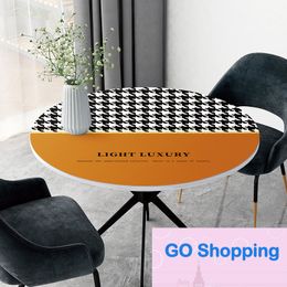 Light Luxury Leather Table Mat Household Disposable Waterproof Oil-Proof Anti-Scald round Thickened Tpu Leather Table Mat Tablecloth